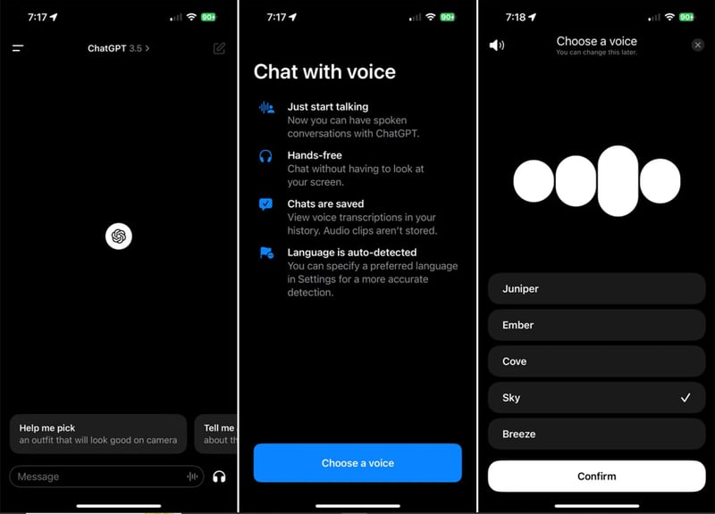 ChatGPT Voice Tool Interface